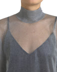 Dolce & Gabbana Elegant Gray Long Sleeve Mesh Top