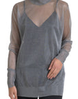 Dolce & Gabbana Elegant Gray Long Sleeve Mesh Top