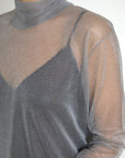 Dolce & Gabbana Elegant Gray Long Sleeve Mesh Top