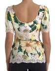 Dolce & Gabbana Elegant Floral Print Silk Blouse