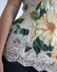 Dolce & Gabbana Elegant Floral Print Silk Blouse