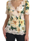 Dolce & Gabbana Elegant Floral Print Silk Blouse