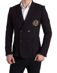 Dolce & Gabbana Elegant Purple Double Breasted Wool Blazer