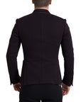 Dolce & Gabbana Elegant Purple Double Breasted Wool Blazer