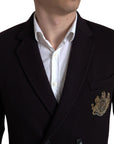 Dolce & Gabbana Elegant Purple Double Breasted Wool Blazer