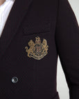 Dolce & Gabbana Elegant Purple Double Breasted Wool Blazer