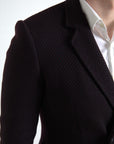 Dolce & Gabbana Elegant Purple Double Breasted Wool Blazer