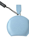 Dolce & Gabbana Elegant Leather Mirror Holder in Light Blue