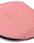 Dolce & Gabbana Chic Pink Leather Hand Mirror Holder
