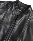 Dolce & Gabbana Sleek Black Leather Biker Jacket