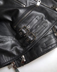 Dolce & Gabbana Sleek Black Leather Biker Jacket