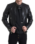 Dolce & Gabbana Sleek Black Leather Biker Jacket