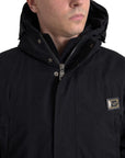 Dolce & Gabbana Elegant Black Hooded Trench Coat