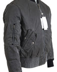 MM6 Maison Margiela Elegant Gray Bomber Jacket Full Zip Closure