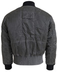 MM6 Maison Margiela Elegant Gray Bomber Jacket Full Zip Closure