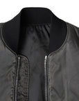 MM6 Maison Margiela Elegant Gray Bomber Jacket Full Zip Closure