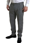 Dolce & Gabbana Elegant Skinny Wool Dress Pants in Grey