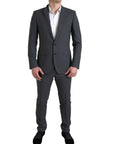 Dolce & Gabbana Elegant Grey Checkered Slim Fit Suit