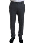 Dolce & Gabbana Elegant Grey Checkered Slim Fit Suit