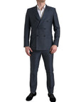 Dolce & Gabbana Elegant Blue Silk Blend Martini Suit