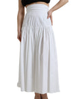Dolce & Gabbana Elegant High Waist Cotton Maxi Skirt
