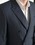 Dolce & Gabbana Elegant Blue Silk Blend Martini Suit
