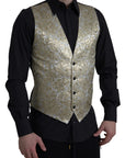 Dolce & Gabbana Elegant Gold Silk Formal Vest
