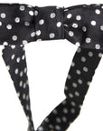 Dolce & Gabbana Elegant Black Silk Bow Tie with Logo Detail