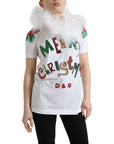 Dolce & Gabbana Elegant Sequin Embellished Cotton Tee
