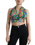 Dolce & Gabbana Elegant Silk Blend Halter Cropped Top