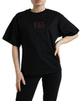 Dolce & Gabbana Elegant Black Crystal-Embellished T-Shirt