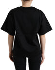 Dolce & Gabbana Elegant Black Crystal-Embellished T-Shirt