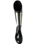 Dolce & Gabbana Black and White Striped Knee High Boots