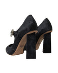 Dolce & Gabbana Chic Black Brocade Mary Janes Pumps