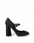 Dolce & Gabbana Chic Black Brocade Mary Janes Pumps
