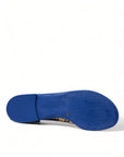 Dolce & Gabbana Elegant Blue Leather Flat Sandals