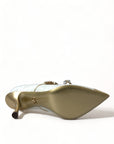 Dolce & Gabbana Elegant White Patent Crystal Bow Heels