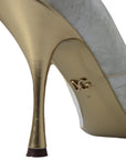 Dolce & Gabbana Elegant White Patent Crystal Bow Heels