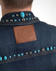 Dolce & Gabbana Embellished Turquoise Denim Jacket