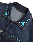 Dolce & Gabbana Embellished Turquoise Denim Jacket