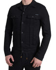Dolce & Gabbana Elegant Black Denim Logo Jacket