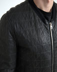 Dolce & Gabbana Elegant Black Leather Bomber Jacket