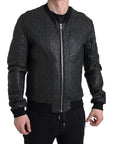Dolce & Gabbana Elegant Black Leather Bomber Jacket