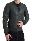 Dolce & Gabbana Emerald Green Goatskin Bomber Jacket