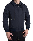 Dolce & Gabbana Elegant Blue Hooded Sweatshirt with Zip Closure