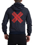 Dolce & Gabbana Elegant Blue Hooded Sweatshirt with Zip Closure