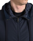 Dolce & Gabbana Elegant Blue Hooded Sweatshirt with Zip Closure