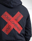 Dolce & Gabbana Elegant Blue Hooded Sweatshirt with Zip Closure