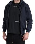 Dolce & Gabbana Elegant Blue Hooded Sweatshirt with Zip Closure