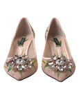 Dolce & Gabbana Elegant Pink Floral Crystal Pumps